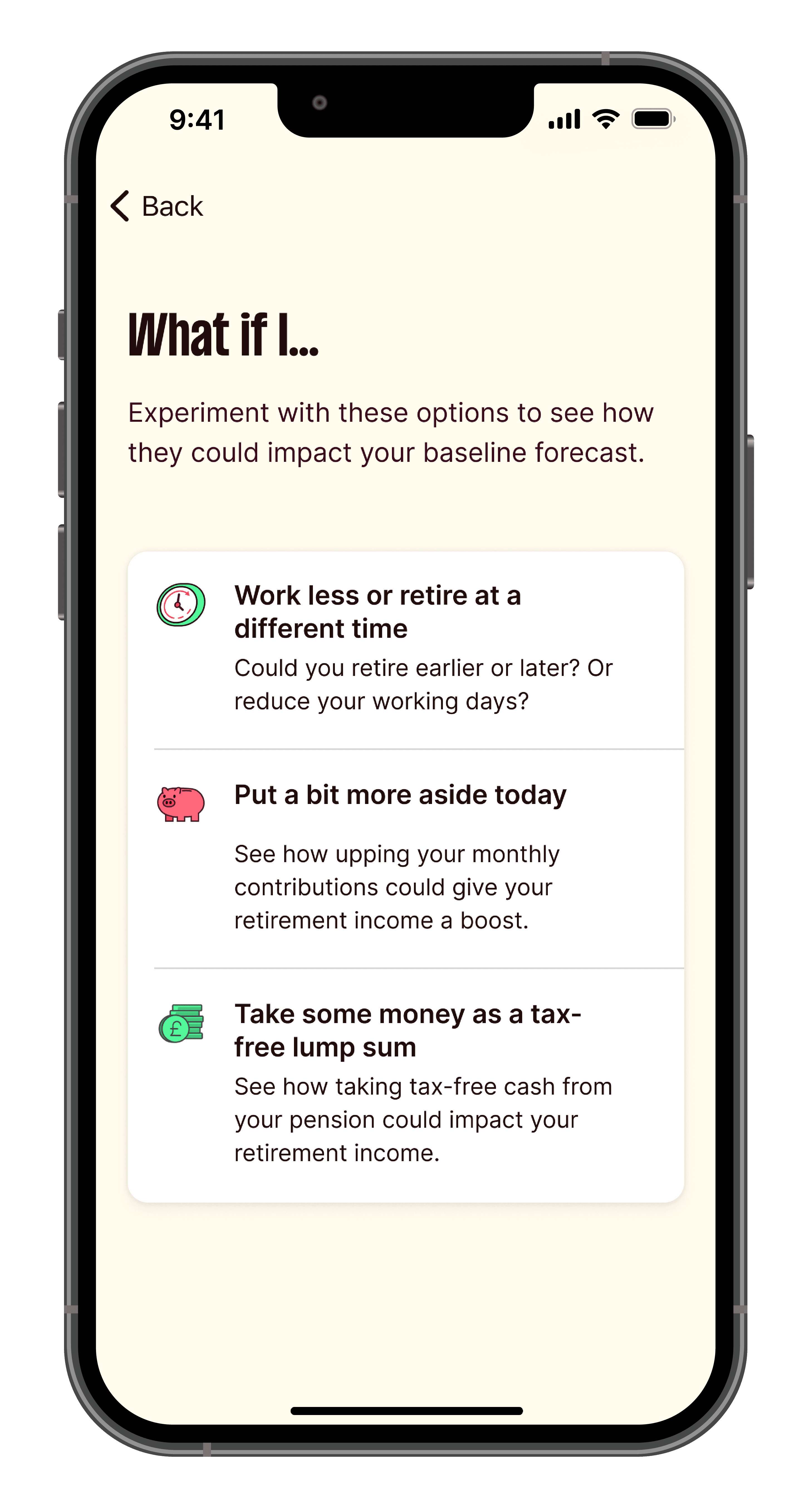 What If Single Scenarios